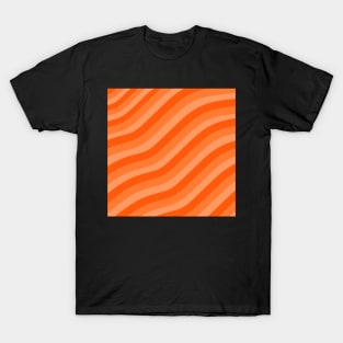 Orange Color Wave Pattern T-Shirt
